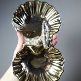 Vintage 50-70 light gold metal double shell server