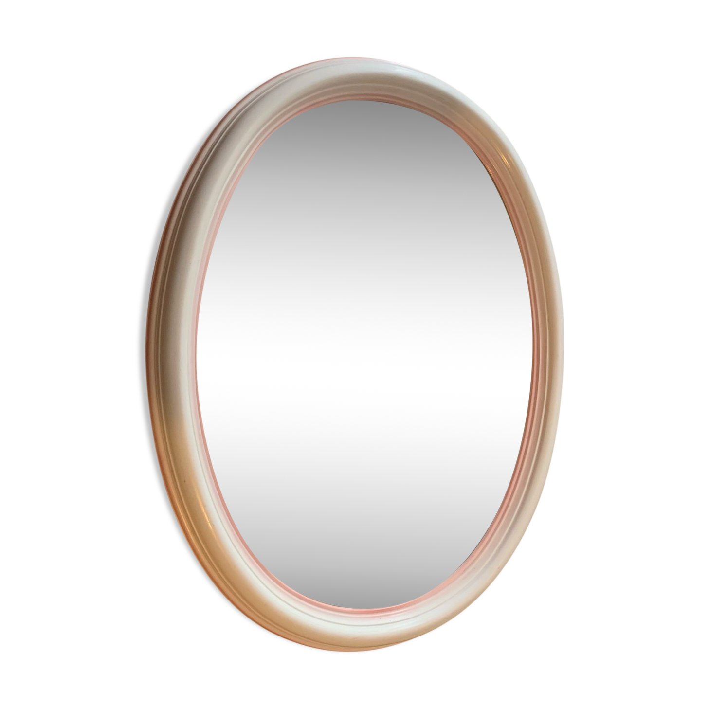 Pink oval mirror