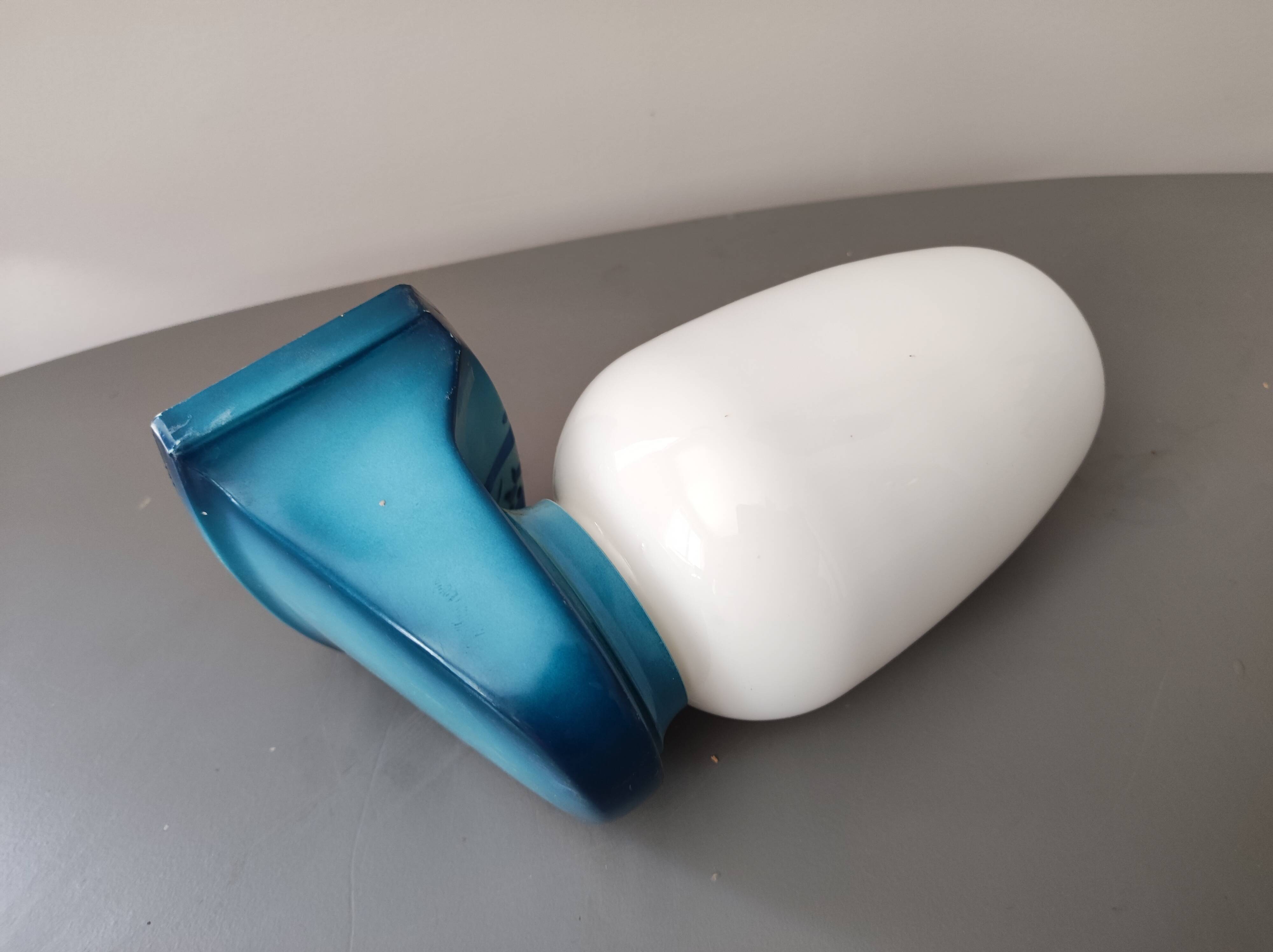 Lamp wall lamp bathroom glass blown mouth triplex Tovil opaline