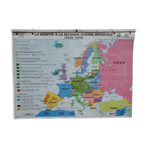 Vintage school map MDI Europe - Second War