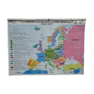 Vintage school map MDI Europe - Second War