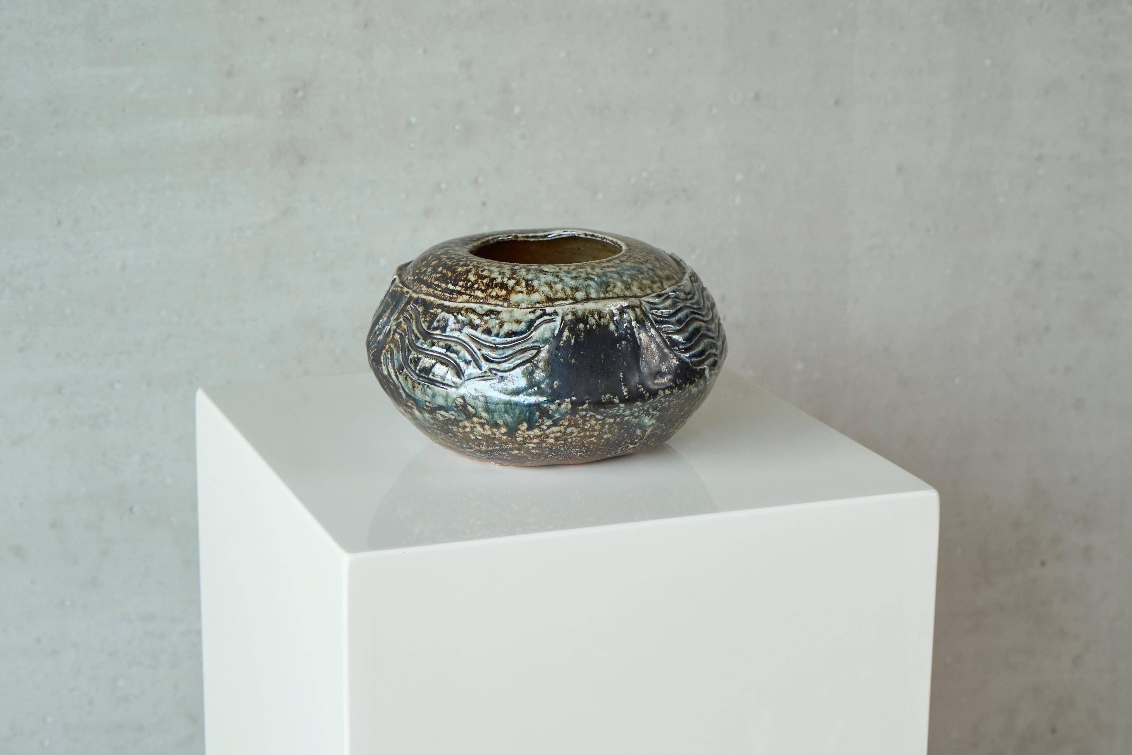 Table centrepiece or vase in studio pottery from the mid-century, 1960s.