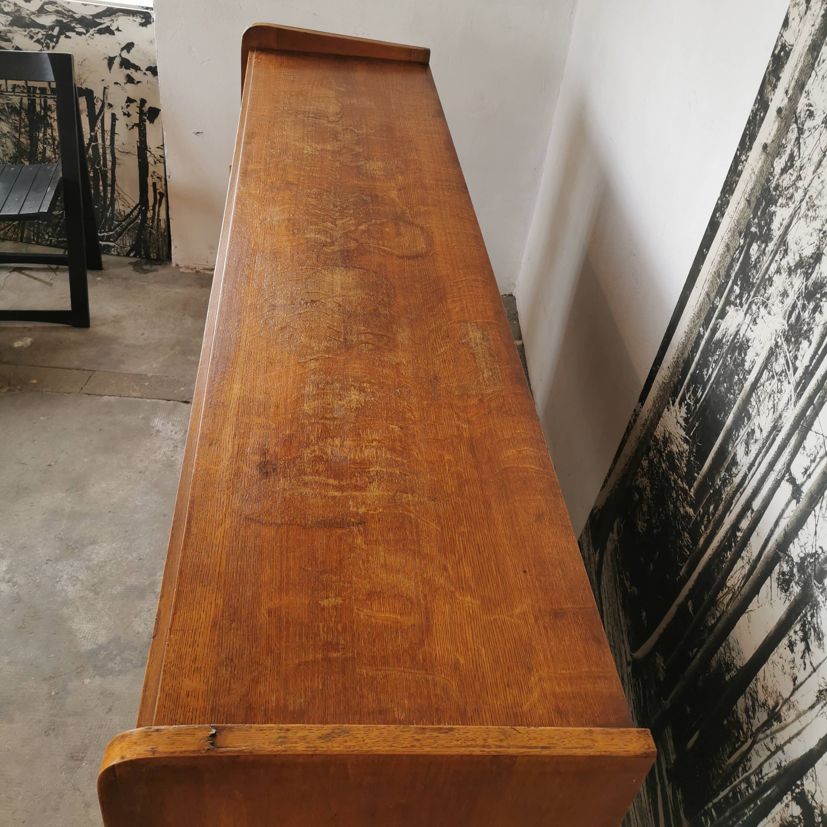 Large vintage sideboard 1950 compass feet