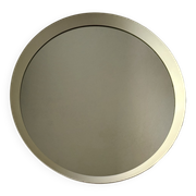 Scandinavian white round mirror from the 60s