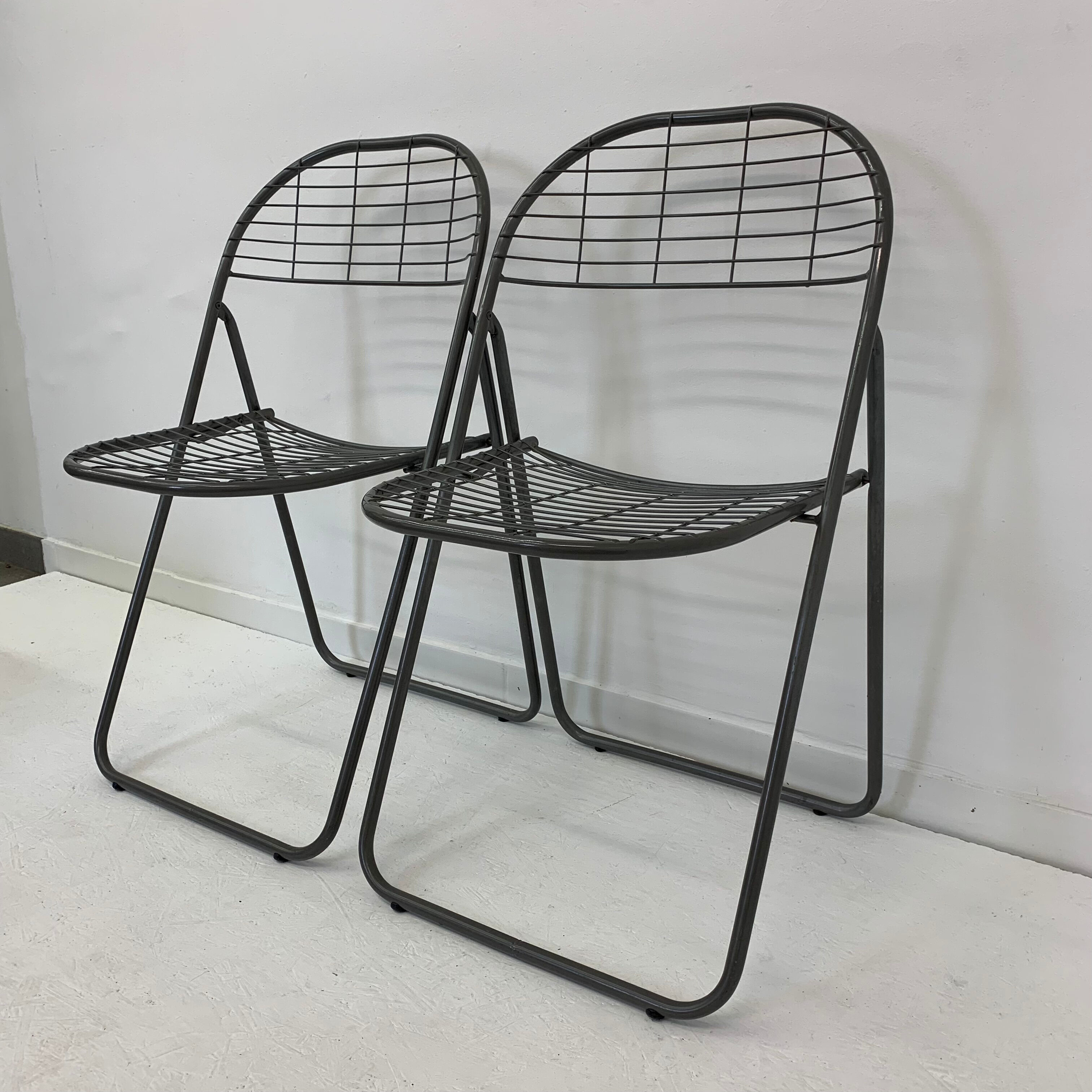 Ensemble de 2 chaises métalliques post-modernes par Niels Gammelgaard pour Ikea, années 1980