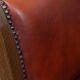 Red-brown cowhide leather office chair/side chair