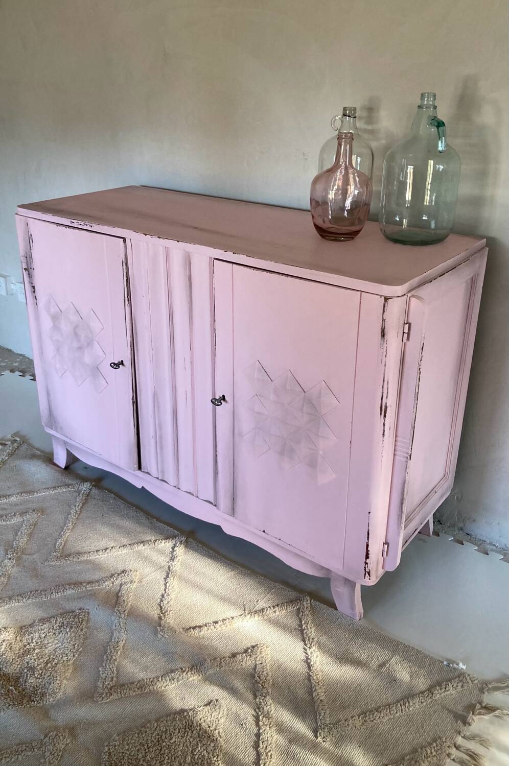 Buffet art déco rose pâle