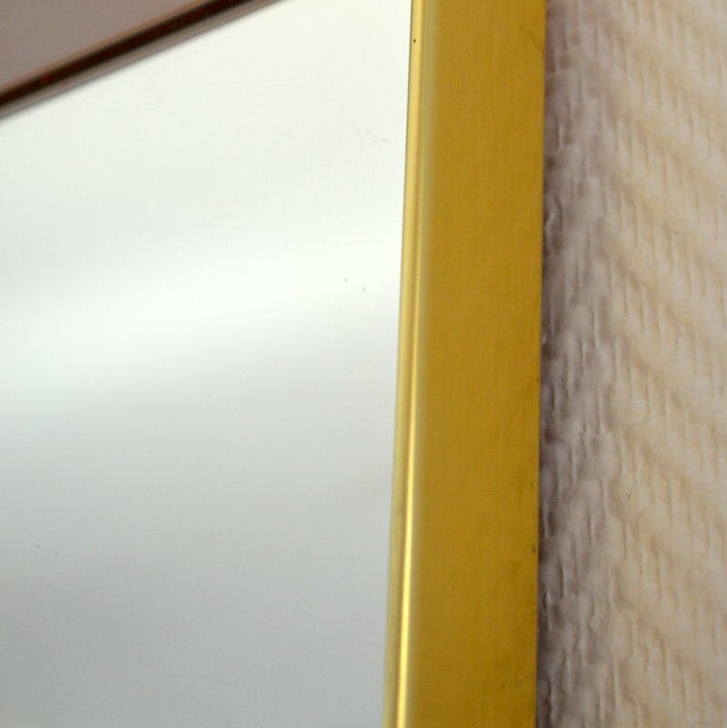 Golden and vintage silver mirror 1960s - 81x40cm