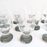 Space age Crystal drinking glasses in three sizes by Bayel, France 1970s