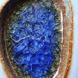 Cendrier céramique artisanale et verre fondu vintage Pieter Groeneveldt