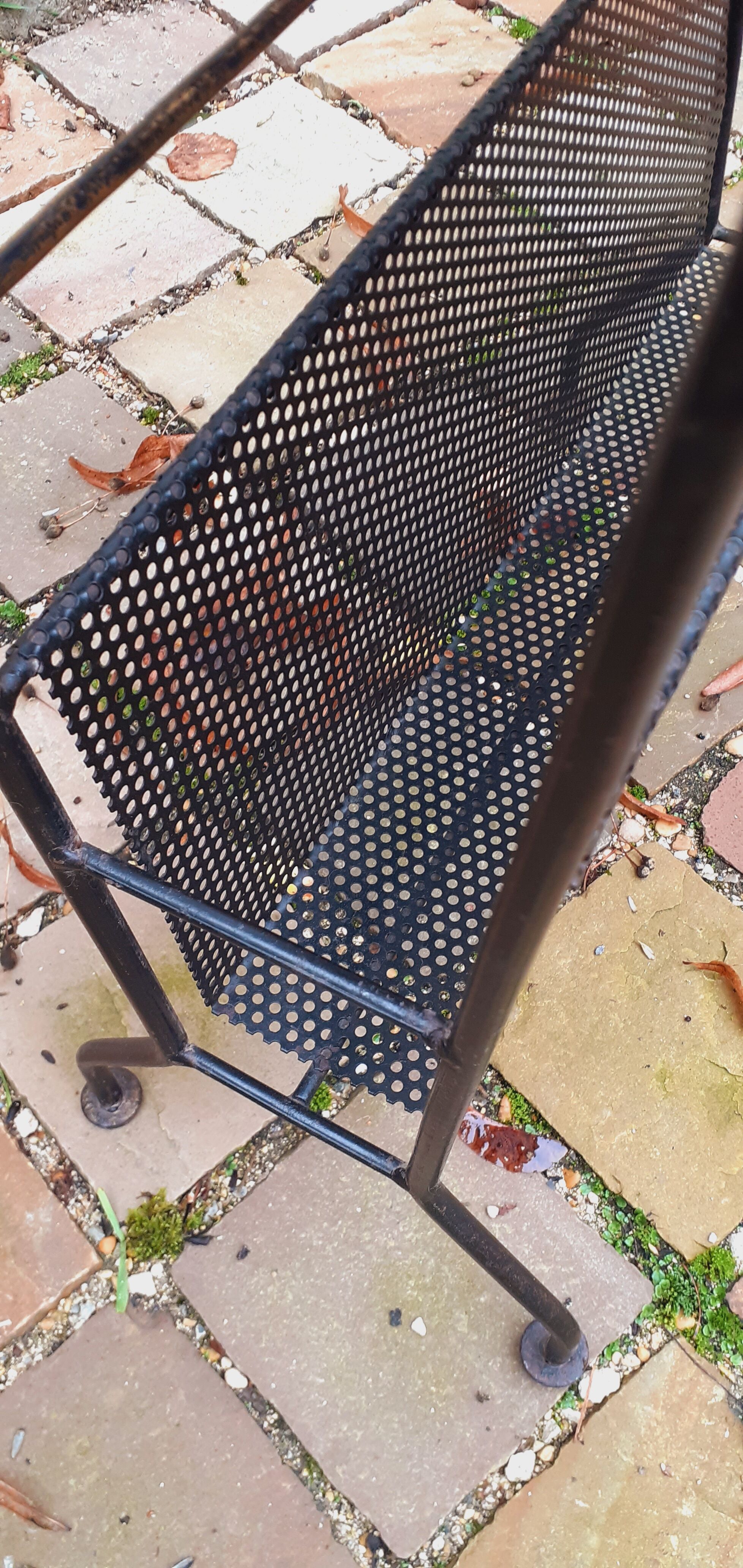 Vintage service year 50 perforated sheet metal and solid oak