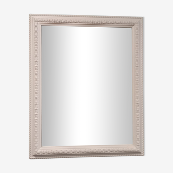 Miroir ancien encadré blanc 58x72cm