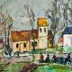 Funeral Procession, oil on panel