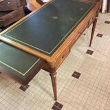 Louis XVI type desk in cherry wood and leather