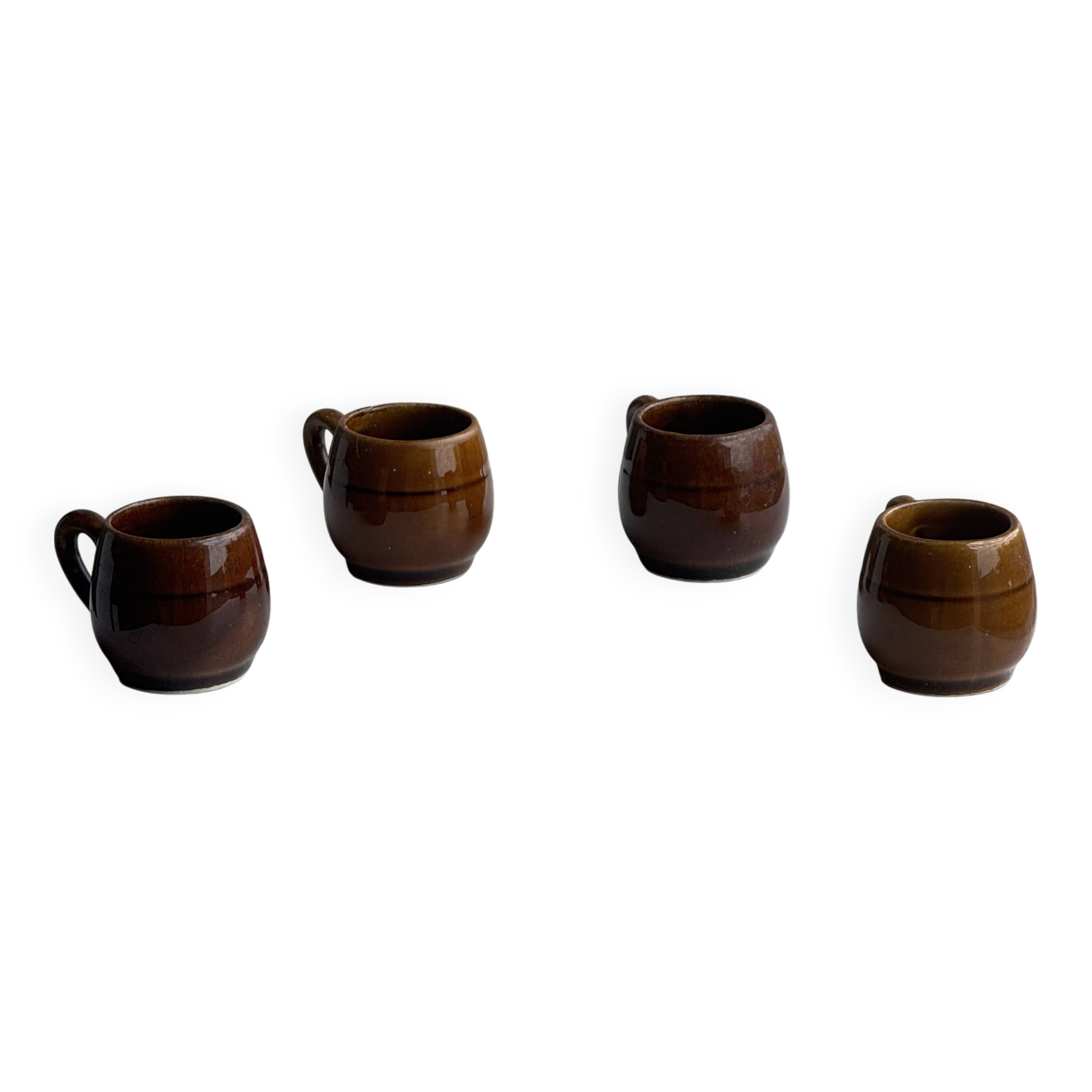 Lot de 4 mini tasses en céramique glacée