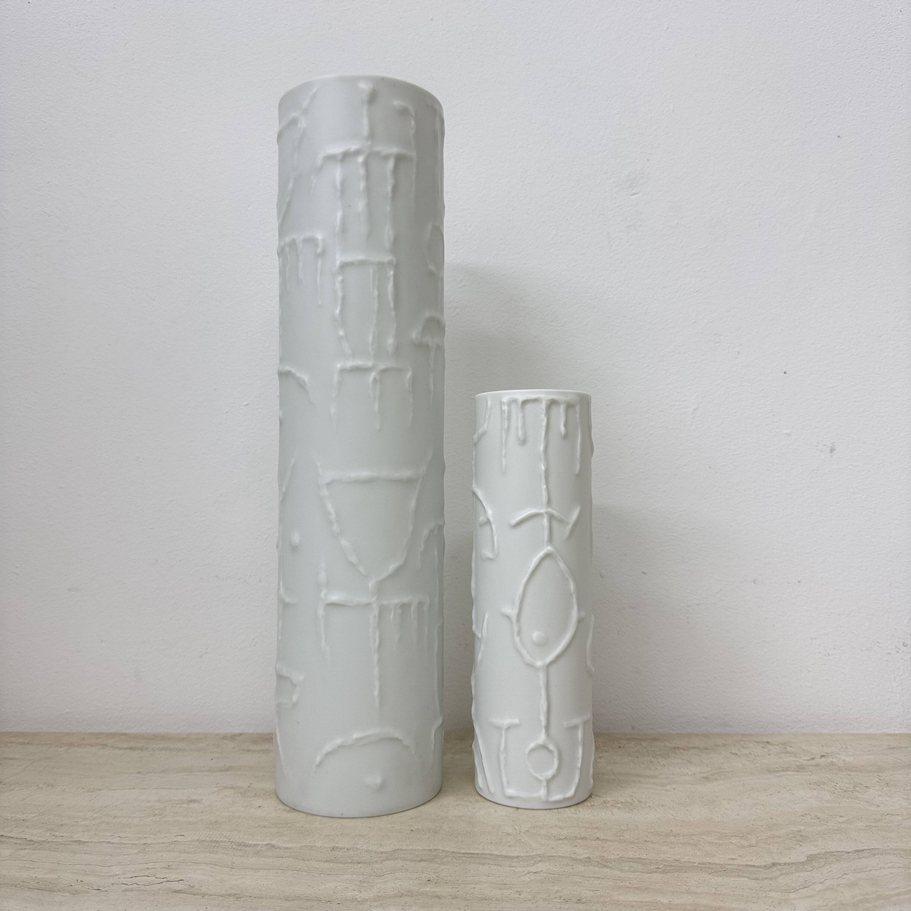 Set of 2 Abstract porcelain Vases by Cuno Fischer for Rosenthal, Germany, 1