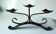 Handmade wrought iron candle holder, 3 arms, vintage