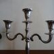Pair of silver chandeliers alu vintage 3 burners