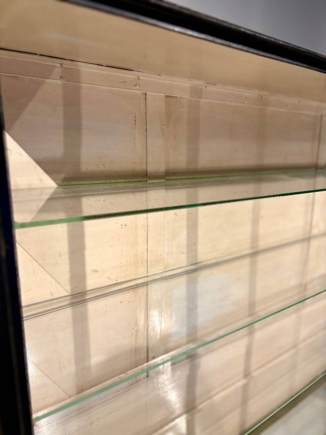 Double vintage metal and glass display cabinet from the 50s/60s – industrial style