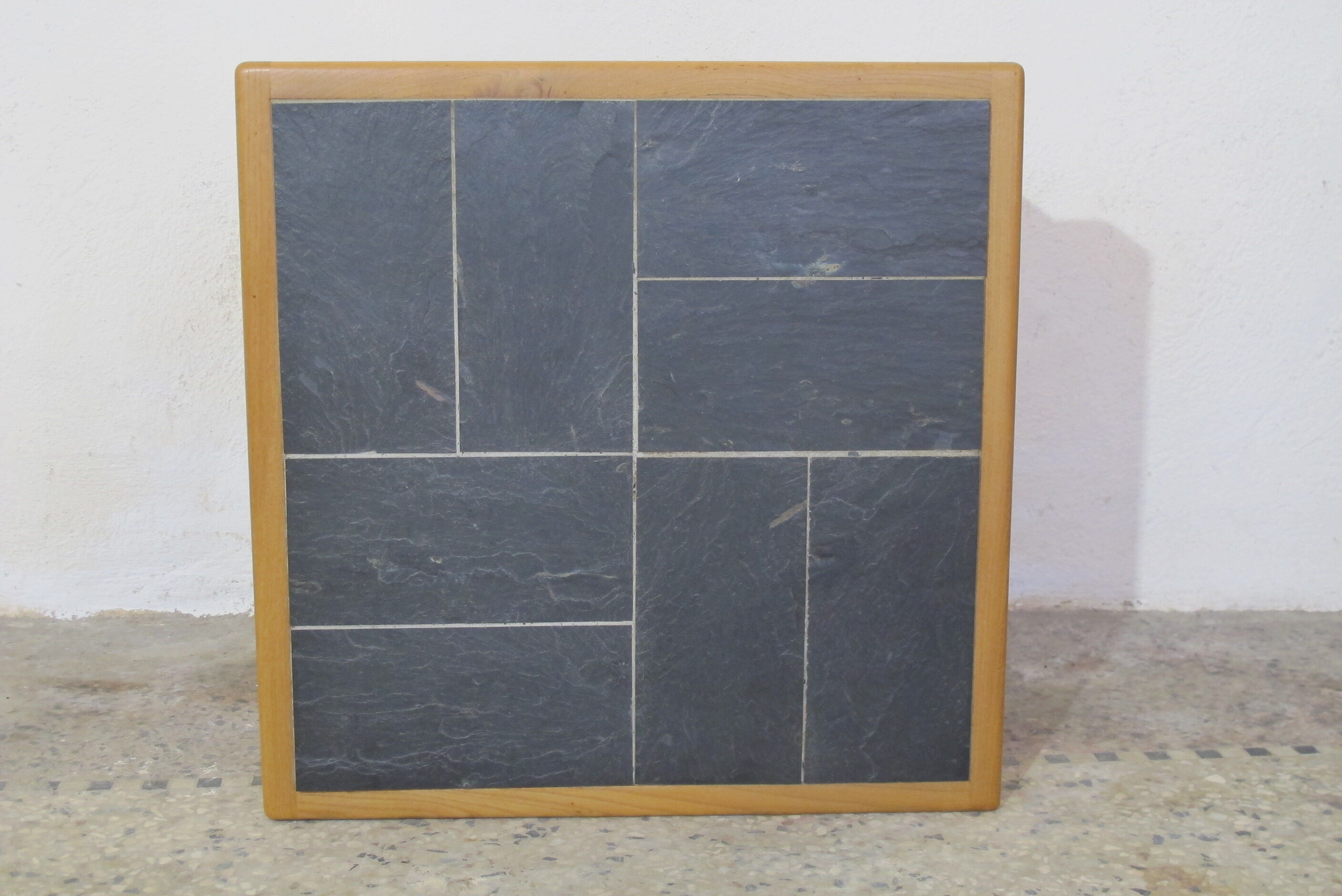 House Regain coffee table in solid elm and slate year 70/80