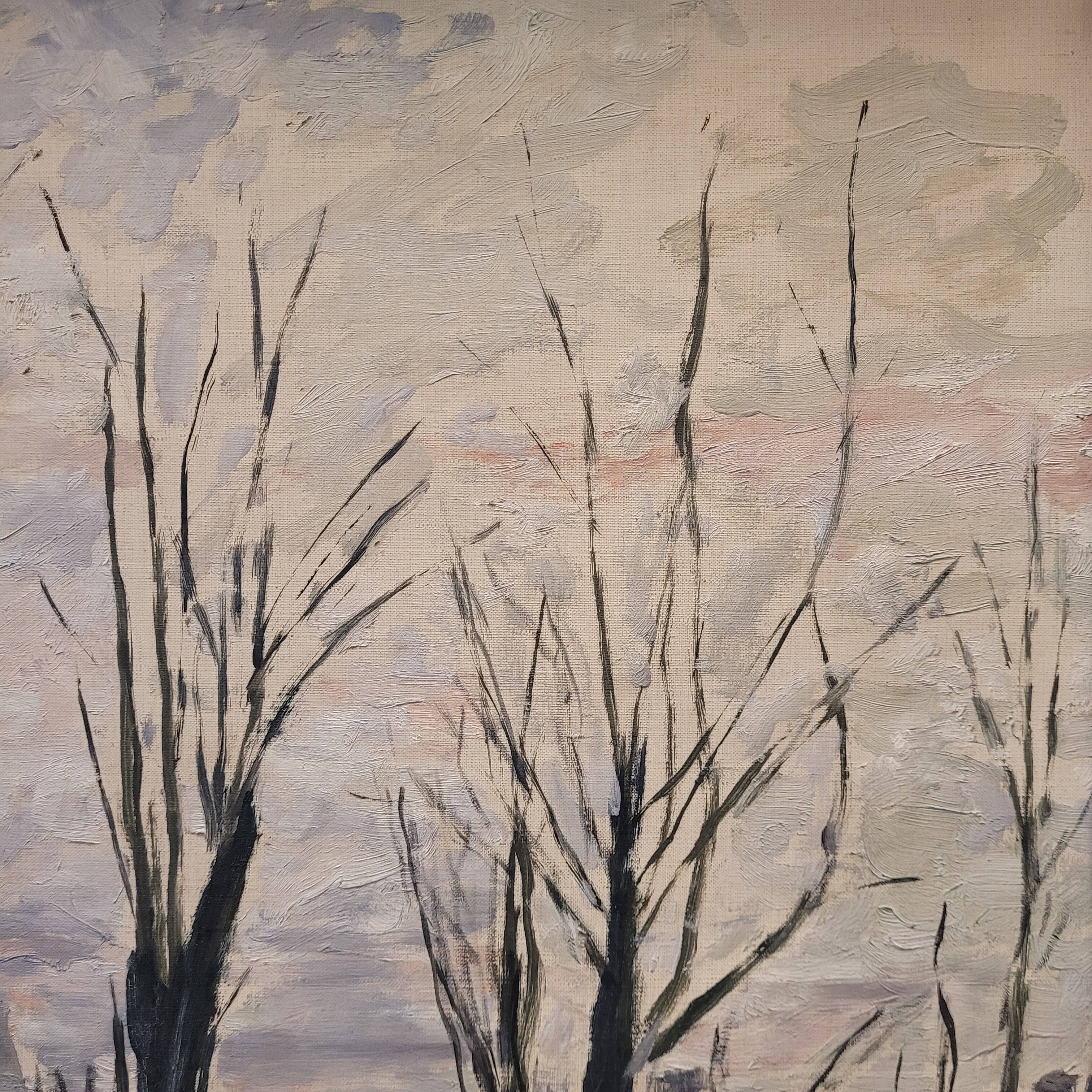 Oil on the link “Vista urbana en invierno”, Firmado “Henry Savoye”, pps. s. XX - France