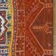 Tapis vintage en laine polychrome