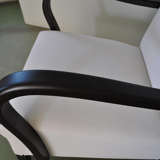 Art deco white armchair, circa 1920s