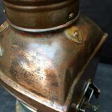 Ancient naval flag lantern in ancient copper semaphore lamp 19th century