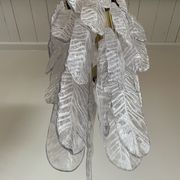 Vintage murano glass leaf chandelier, 1970s
