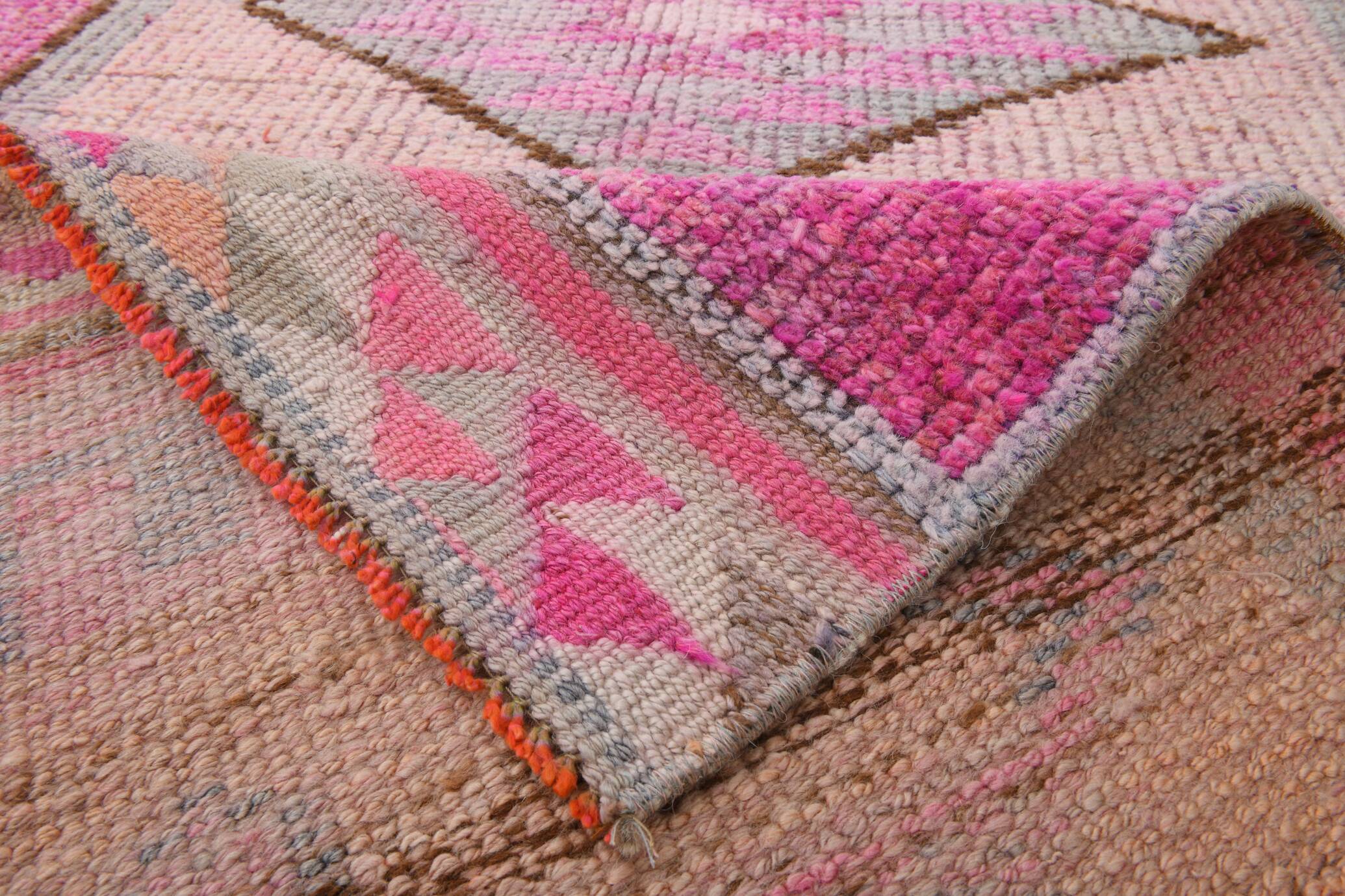 3x12 Pink Persian Vintage Runner Rug, 92x355Cm SK 18193