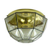 vintage 1960s 70s glashuette limburg CEILING LAMP bubble glass shade and brass