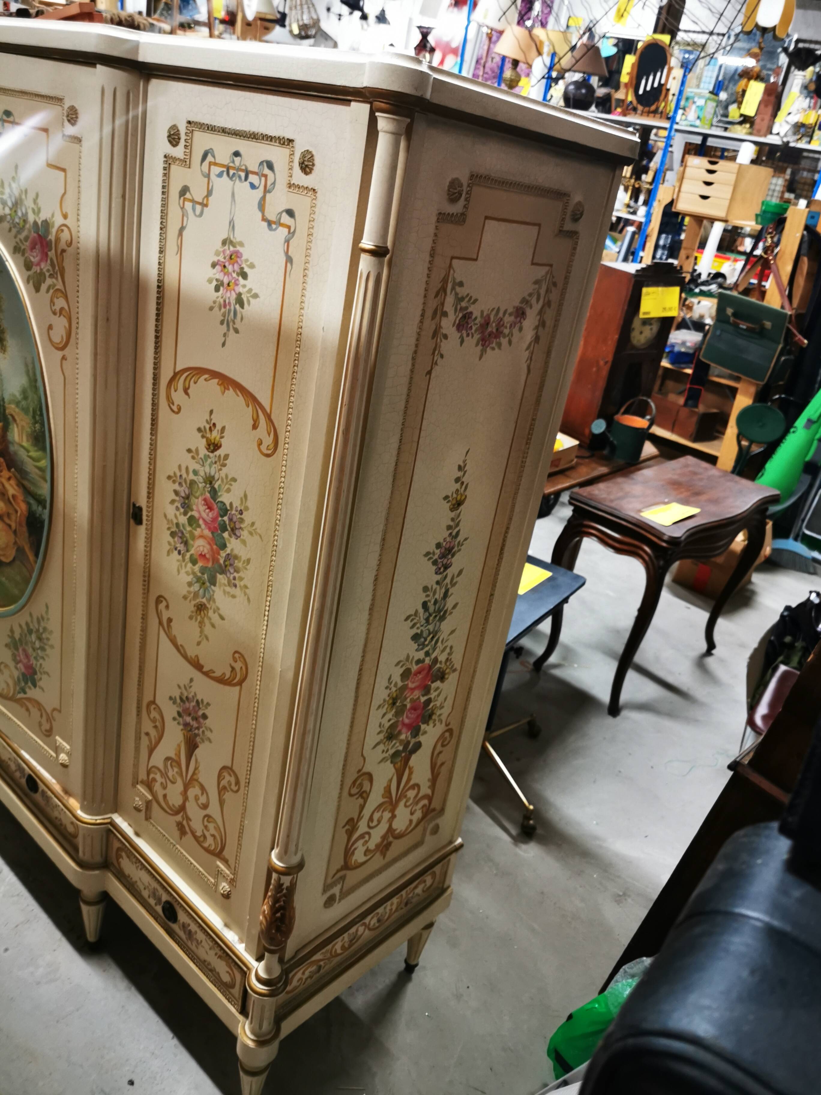 Romantic Louis XV style four-door wardrobe