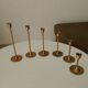 Set of 6 Scandinavian brass candle holders from the 1960s.