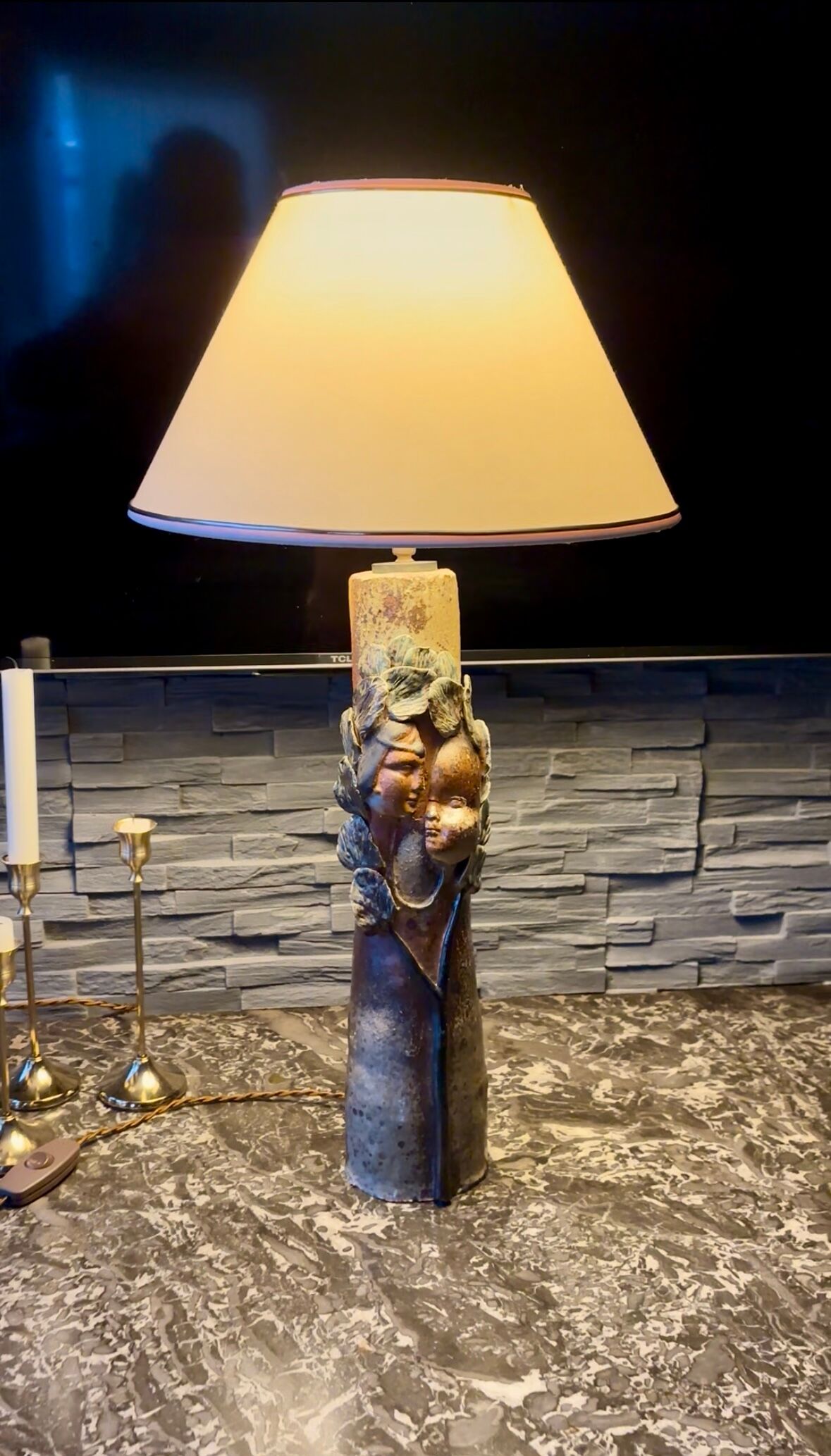 Ceramic lamp base signed Alain GIREL – H. 52 cm