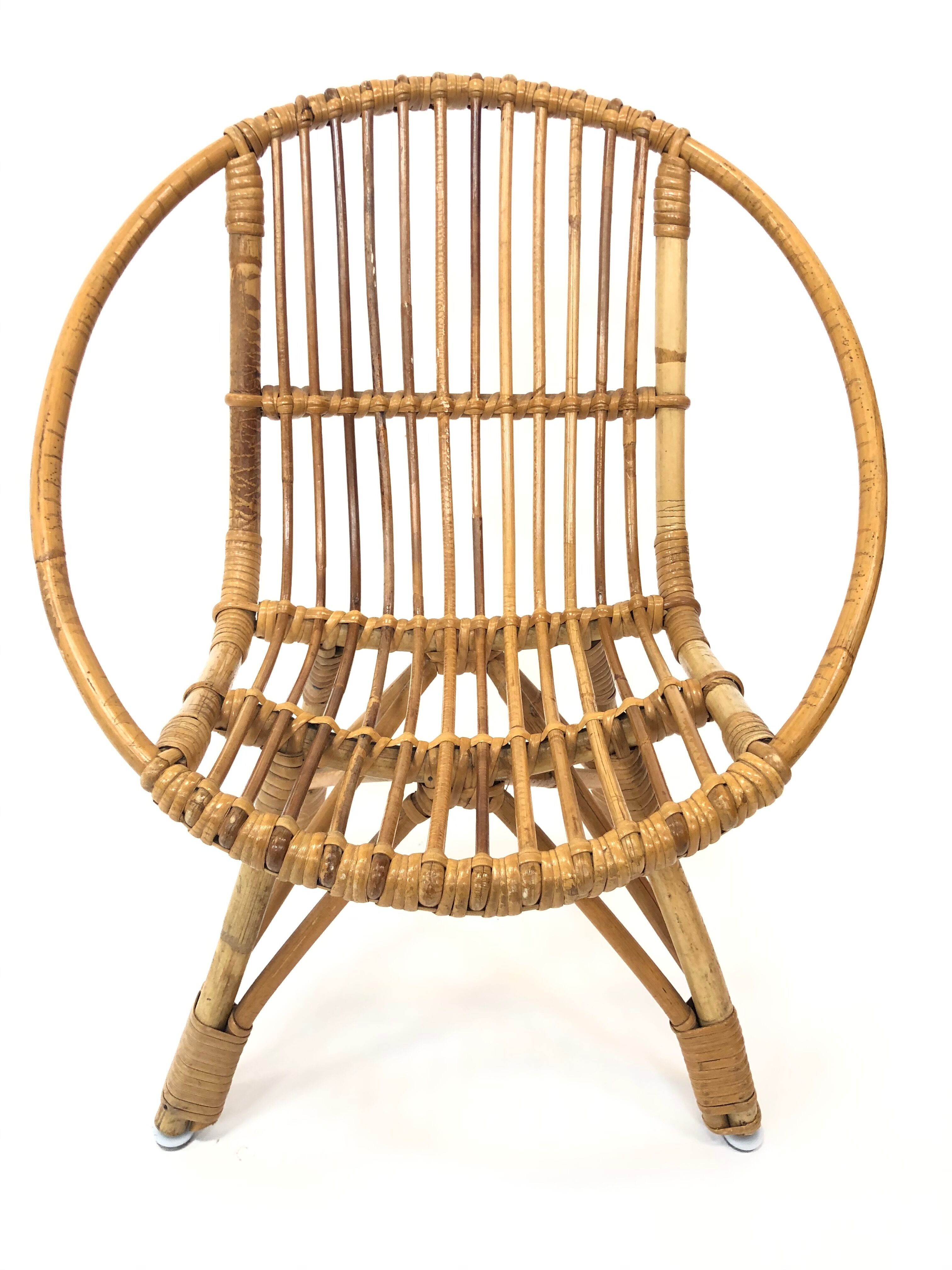 Rohe rattan vintage high chair by Rohe Noordwolde