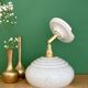 Vintage Clichy glass wall lamp with white shade