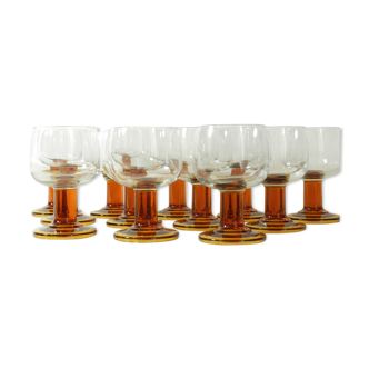 12 vintage stemware
