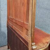 Japanese-style curved door chest of drawers in mahogany and gilded wood sold with its psyche mirror