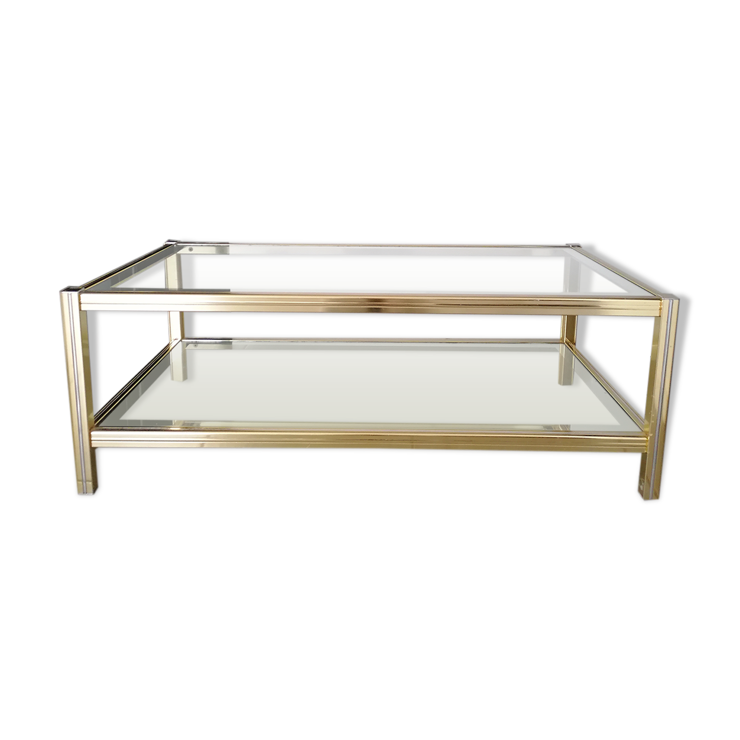 Brass and glass coffee table