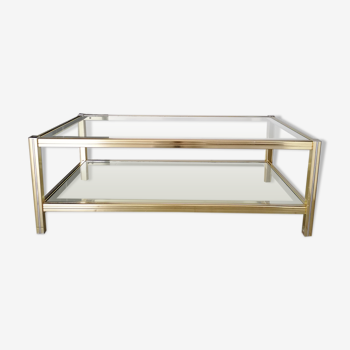 Brass and glass coffee table