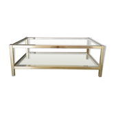 Brass and glass coffee table