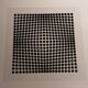 Sérigraphie Vasarely - "Cinétique Profonde" - Illusion 3D & Noir et Bl