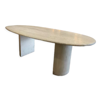 Table ovale en travertin