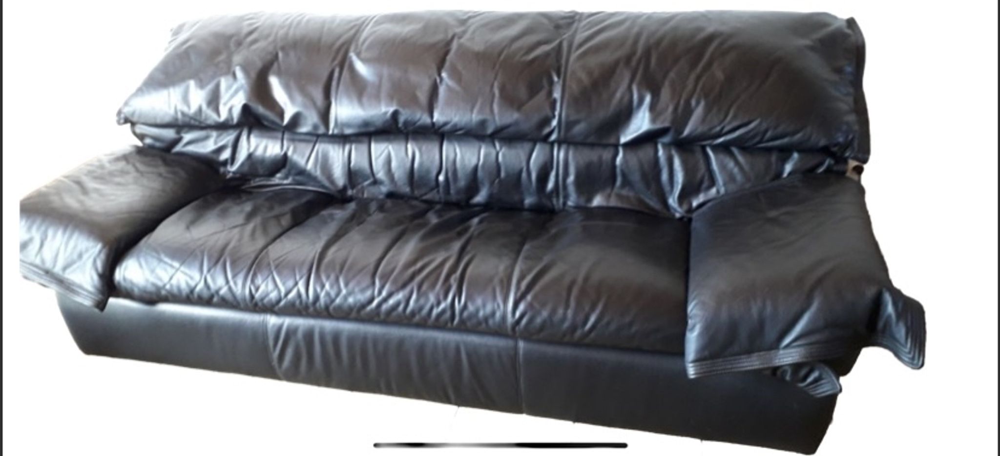 Ligne Roset black leather sofa