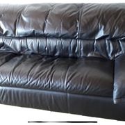 Ligne Roset black leather sofa
