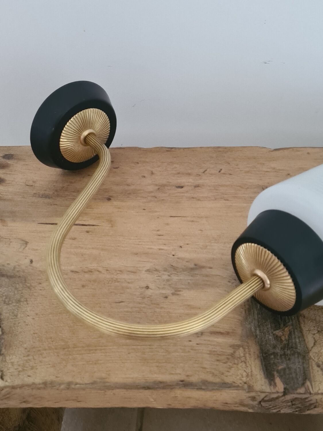Pair of bobbin wall lights from the 50s and 60s