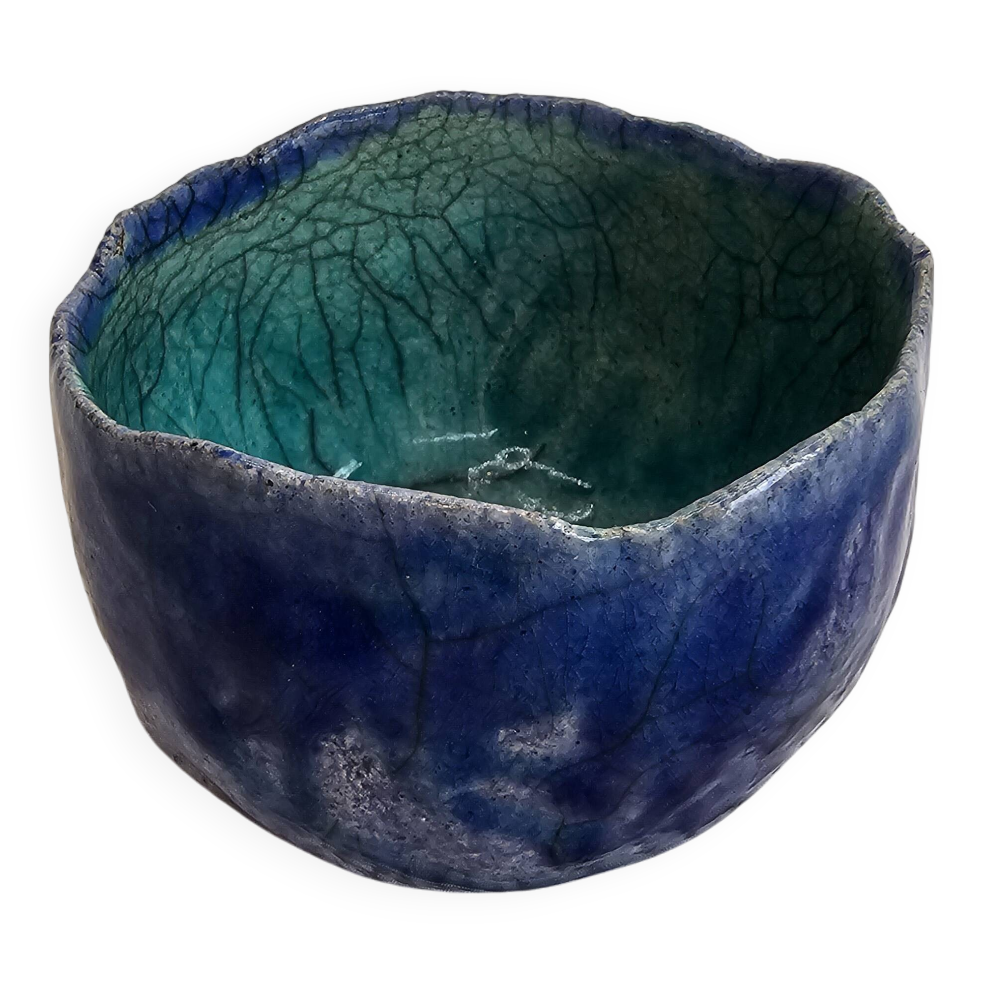 Vintage blue handmade bowl