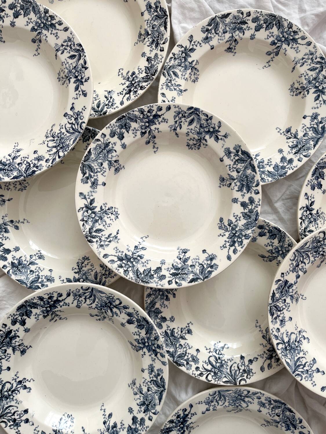 10 "Dodds" ironstone soup plates from Choisy le Roi