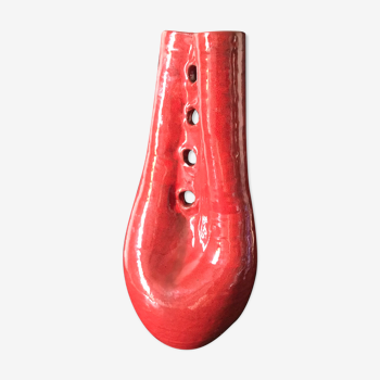 Red ceramic vase