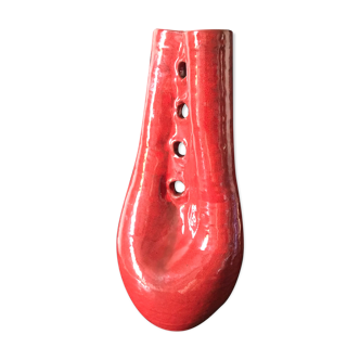 Red ceramic vase